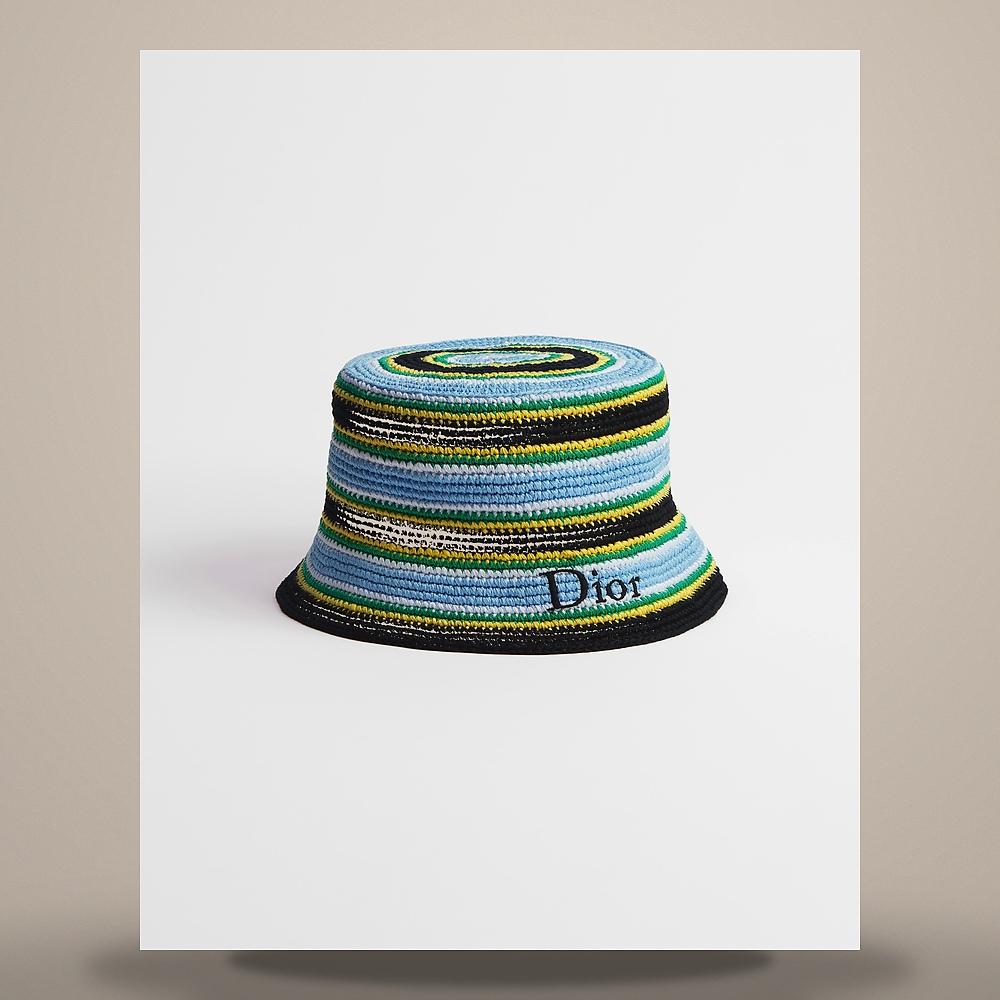 DIOR Multicolor Raffia-Effect Cotton Bucket Hat 693C915B3385C689