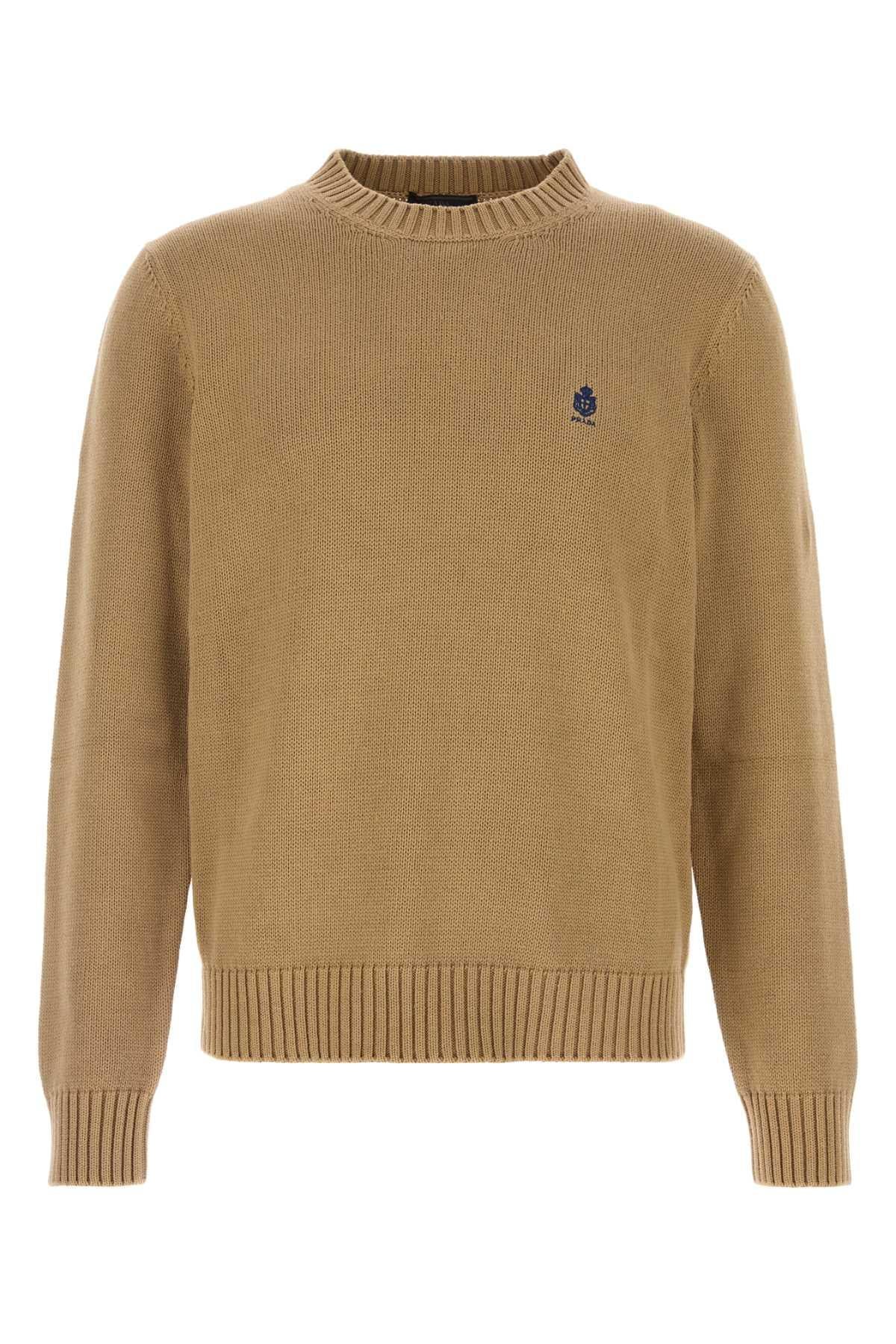 PRADA Black Wool Round Neck Knit Sweater for Men