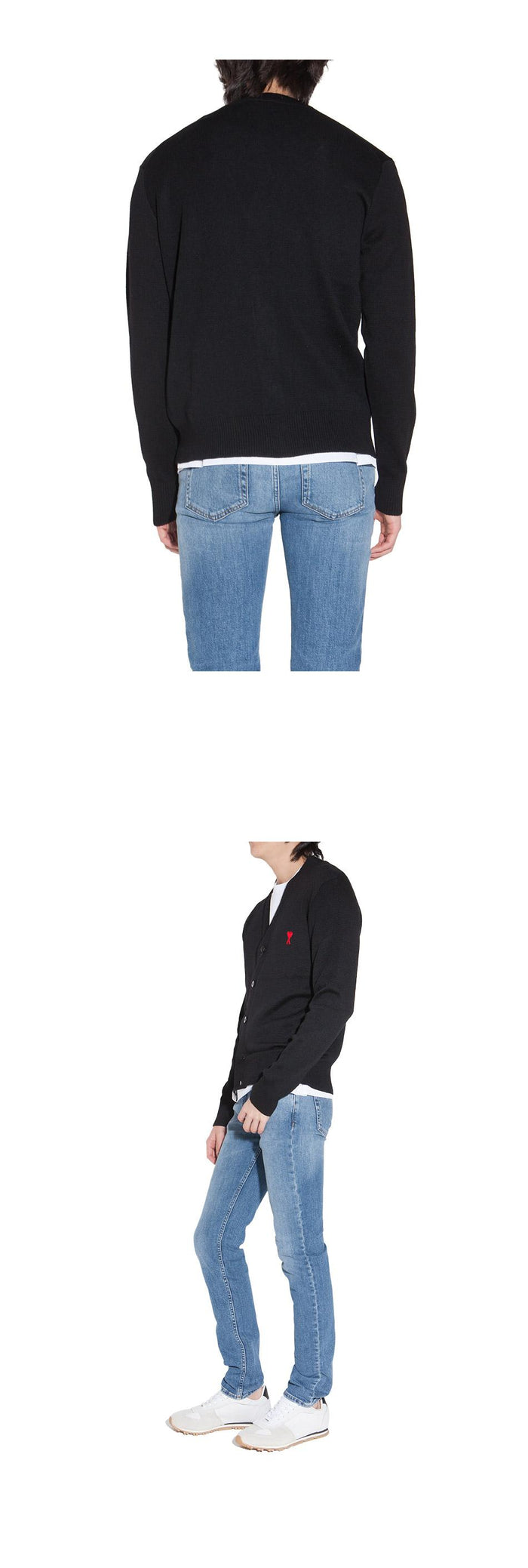 AMI Heart Logo Wool Cardigan for Men BFHKC001 001