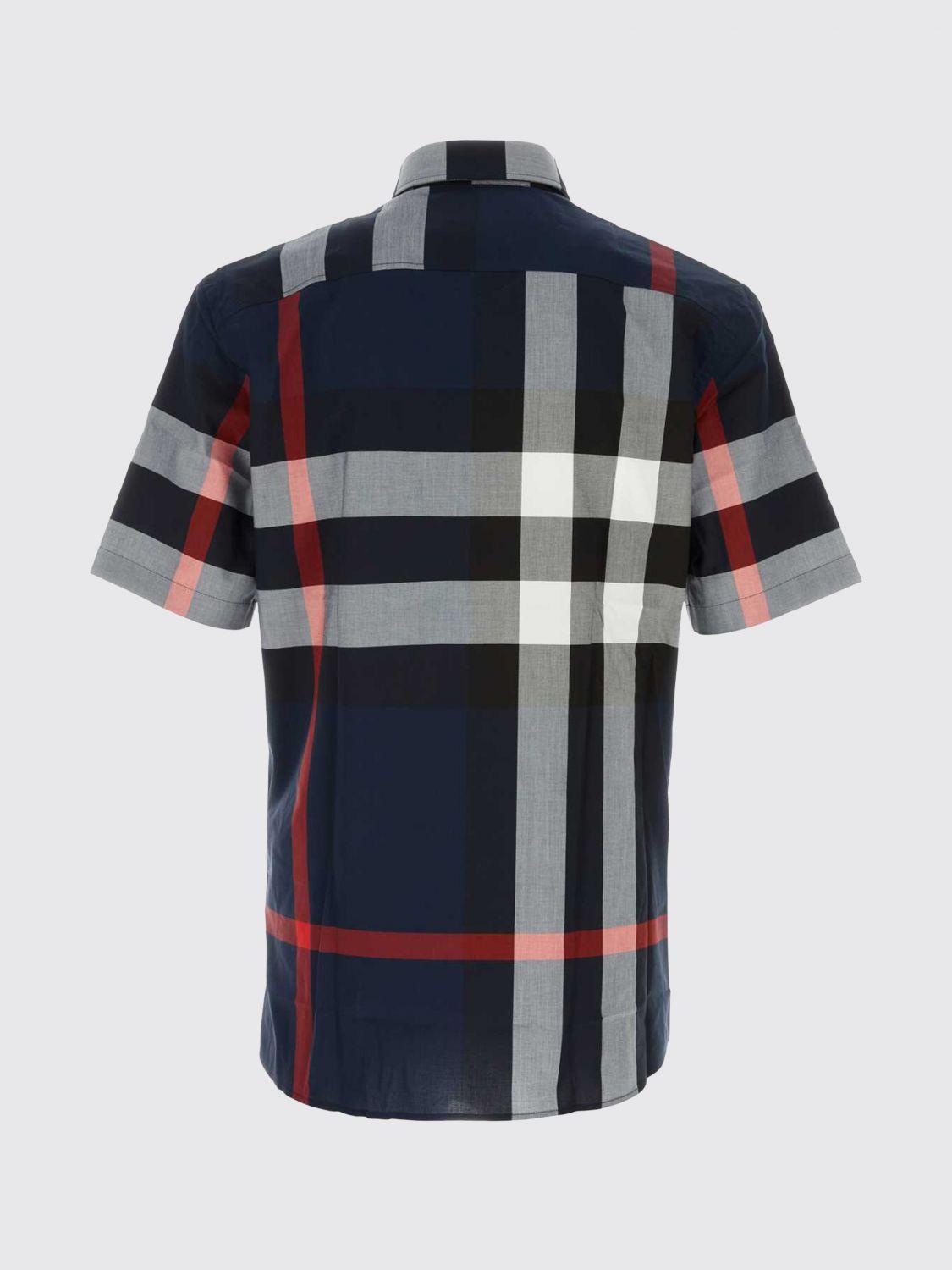 BURBERRY Check Cotton Short Sleeve Shirt for Men