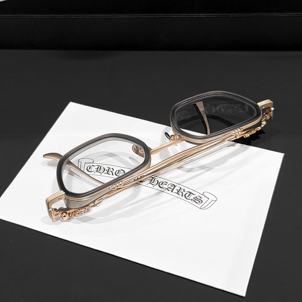 Chrome Hearts Gray Matte Gold Accents Unisex Eyeglasses