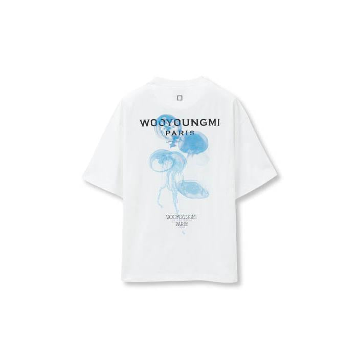 WOOYOUNGMI Glow-in-the-Dark Jellyfish Back Logo T-Shirt White