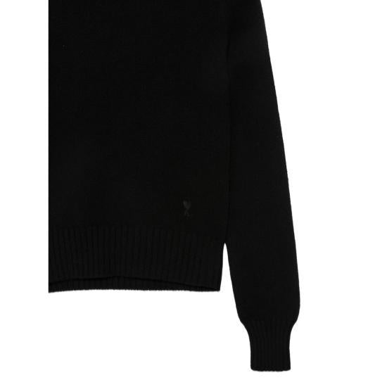 AMI Black Turtleneck Knit Sweater for Women