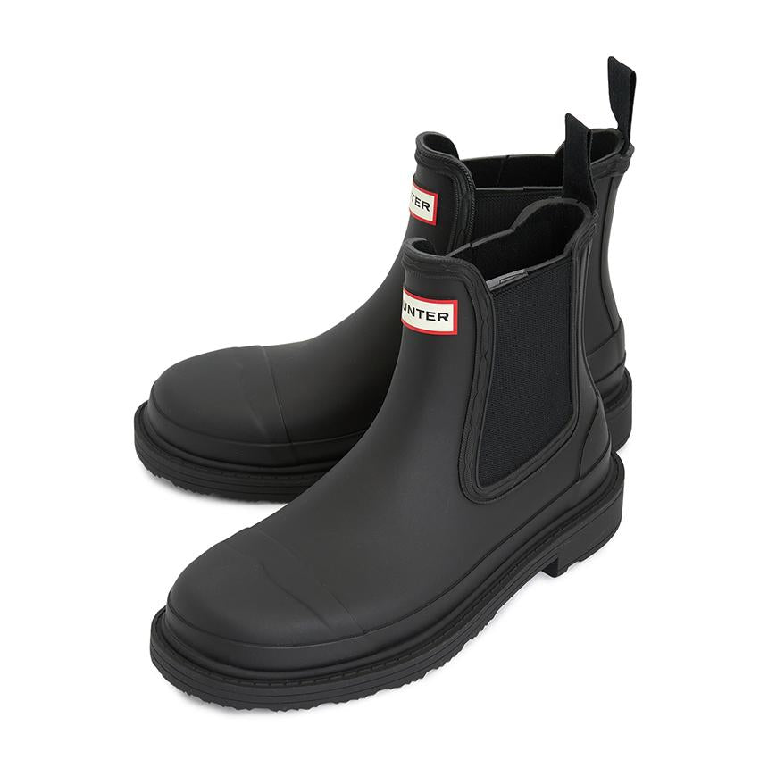 HUNTER Commando Chelsea Rain Boots for Women WFS1018RMA BLK