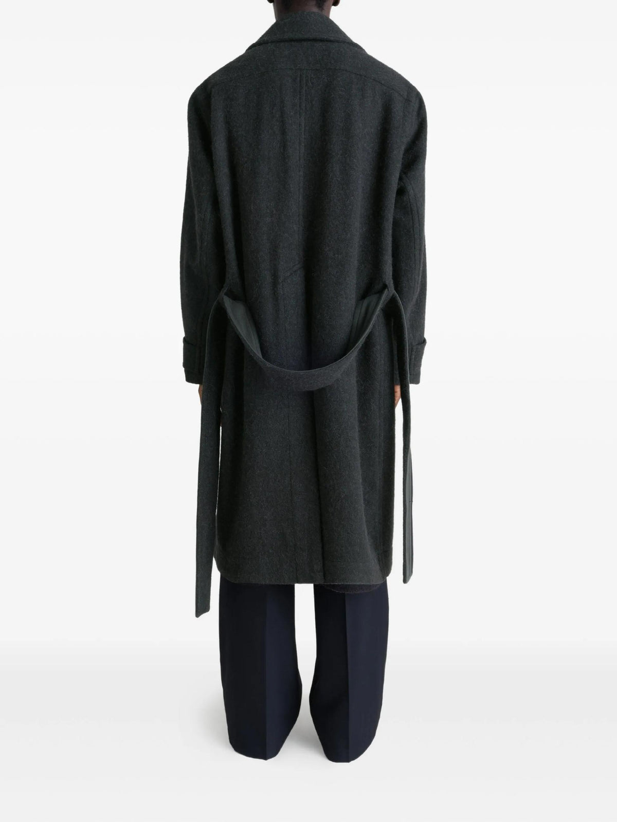 Lemaire Black Wool Alpaca Soft Coat