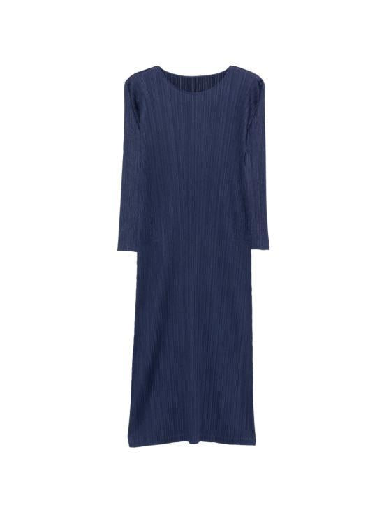 PLEATS PLEASE Pleated Midi Dress PP66JH11678 NAVY DOM