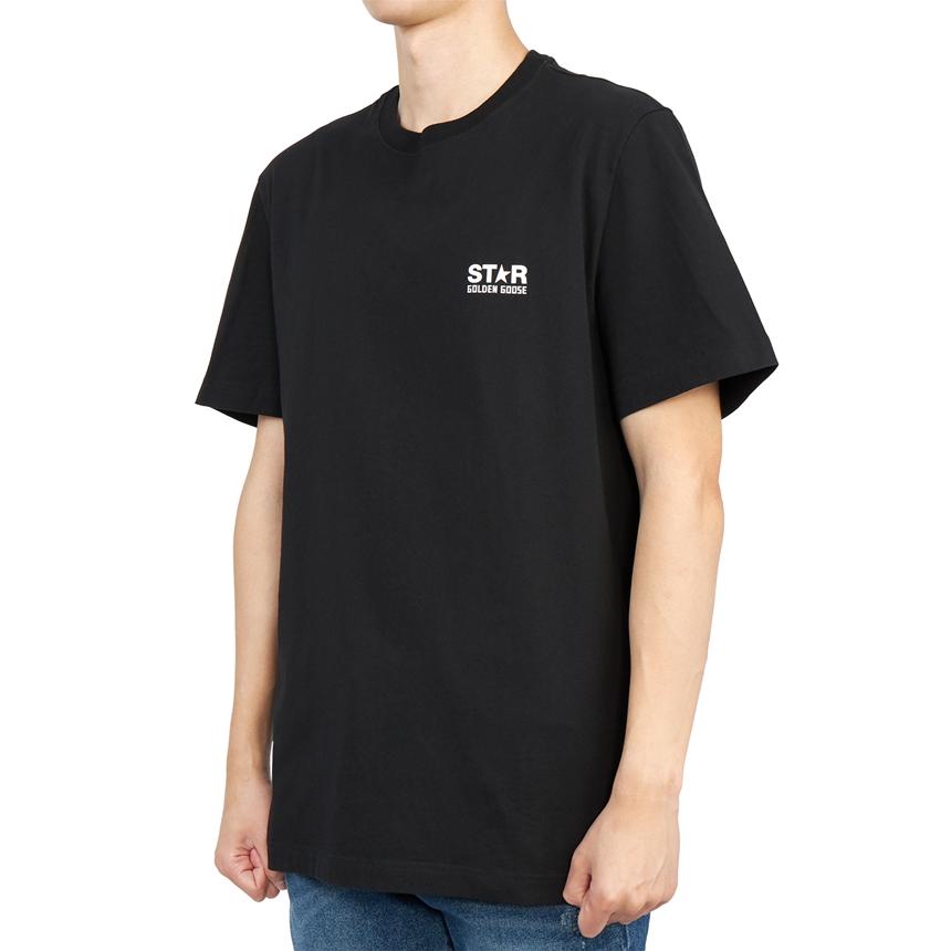 GOLDEN GOOSE Men’s Short Sleeve T-Shirt Navy Cotton