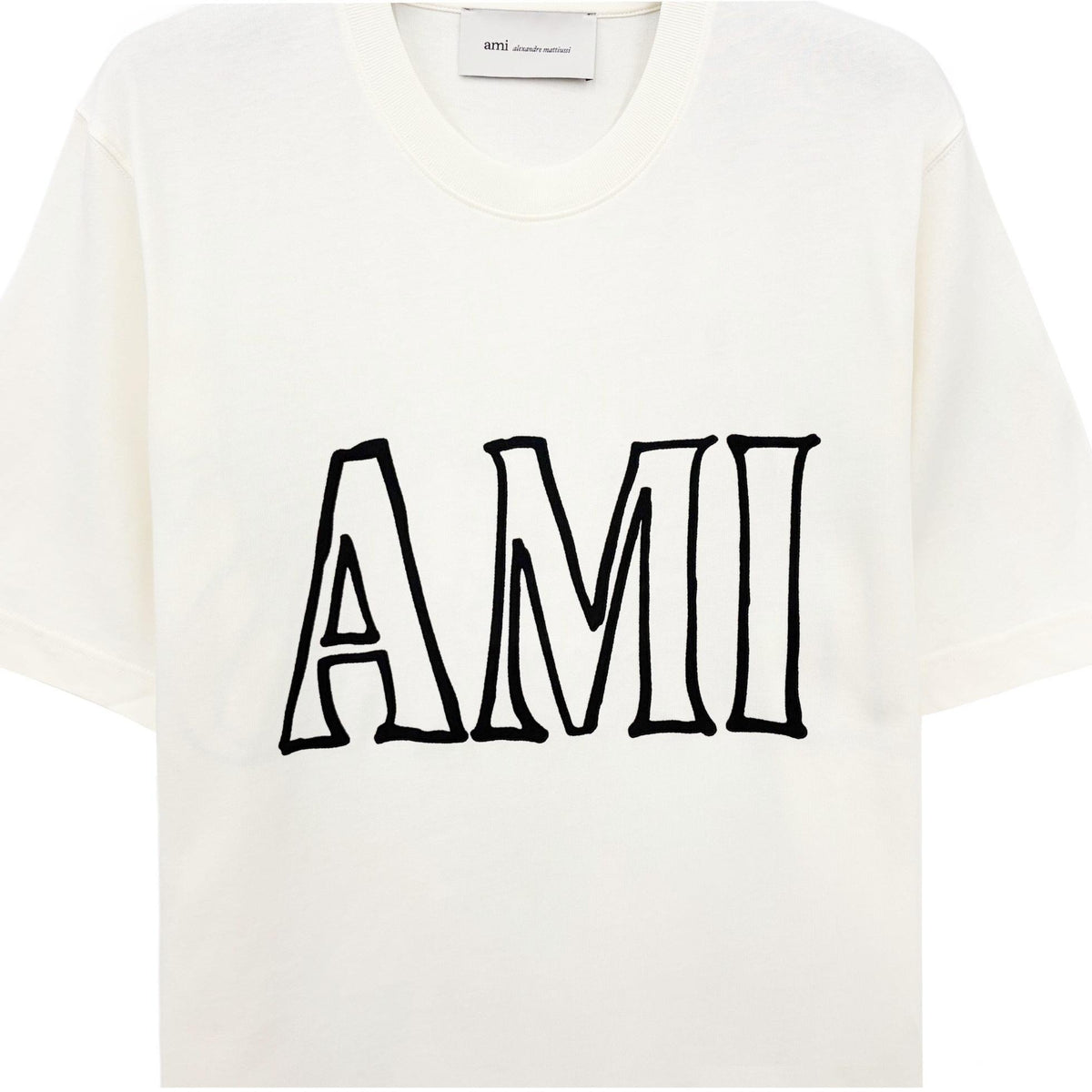 AMI Paris Line Logo Oversized Short Sleeve T-Shirt