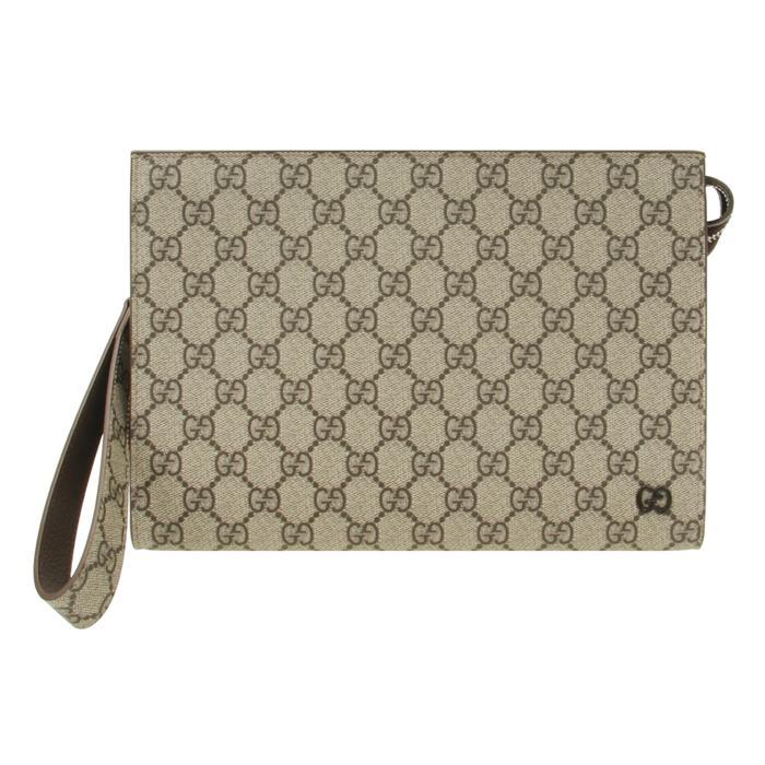 GUCCI GG Detail Canvas Pouch Clutch Bag