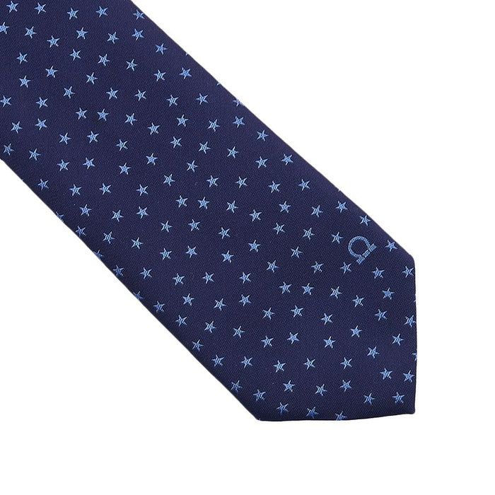 Ferragamo Men’s Star Pattern Silk Tie 35 0917 F NAVY 0762317