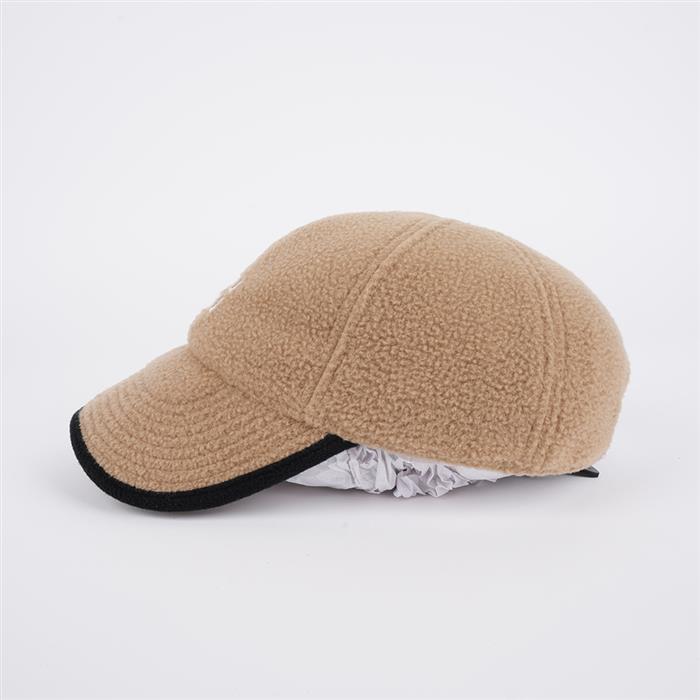 Miu Miu Logo Embroidered Fleece Baseball Cap Black Men’s