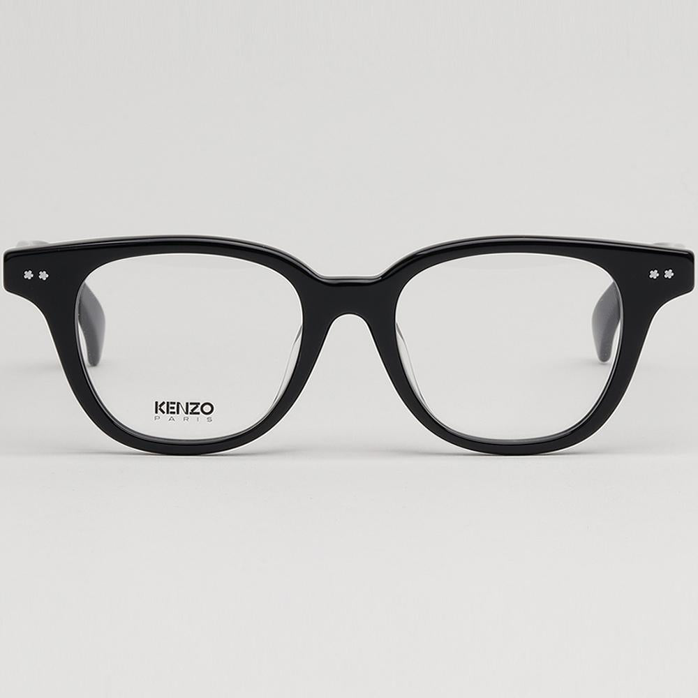 KENZO Black Square Acetate Eyeglasses Asian Fit Unisex KZ50178F001