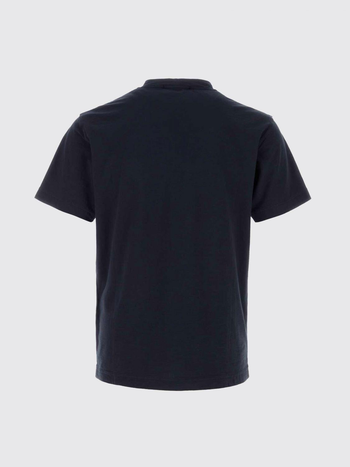 STONE ISLAND Black Cotton Short Sleeve T-Shirt