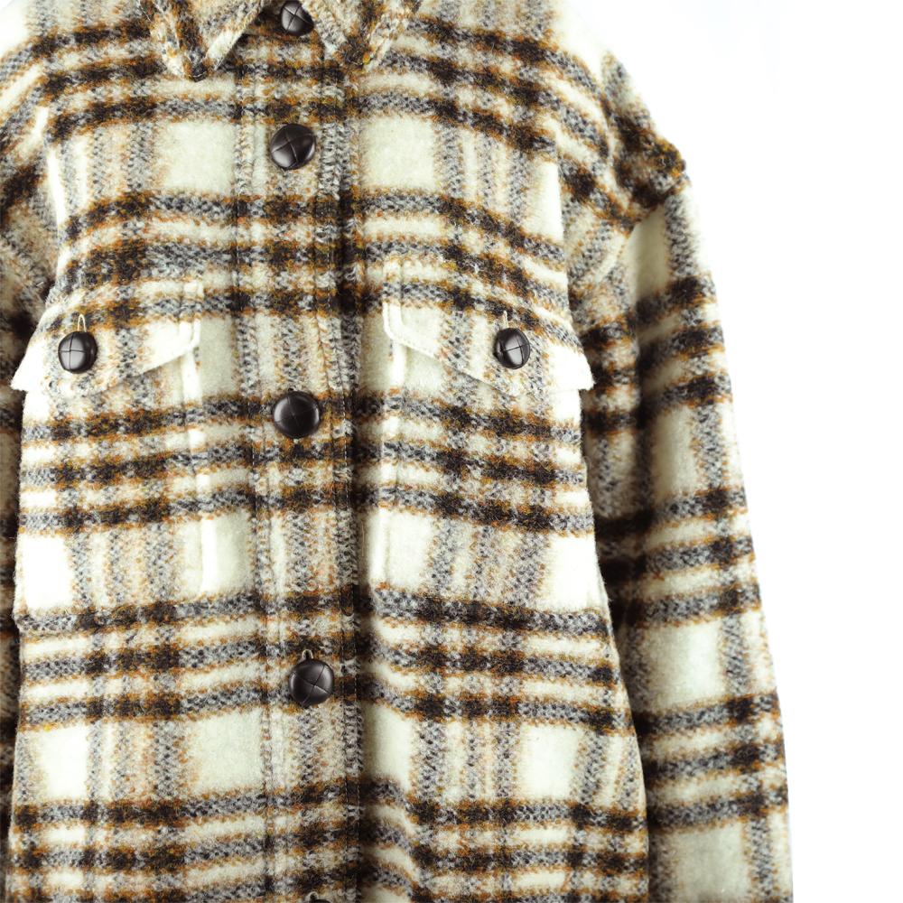 Isabel Marant Harveli Check Shirt Jacket Ecru Women’s Jacket