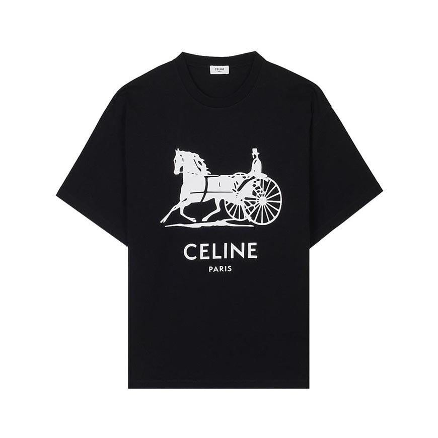 CELINE Men’s Cotton Jersey Logo T-Shirt