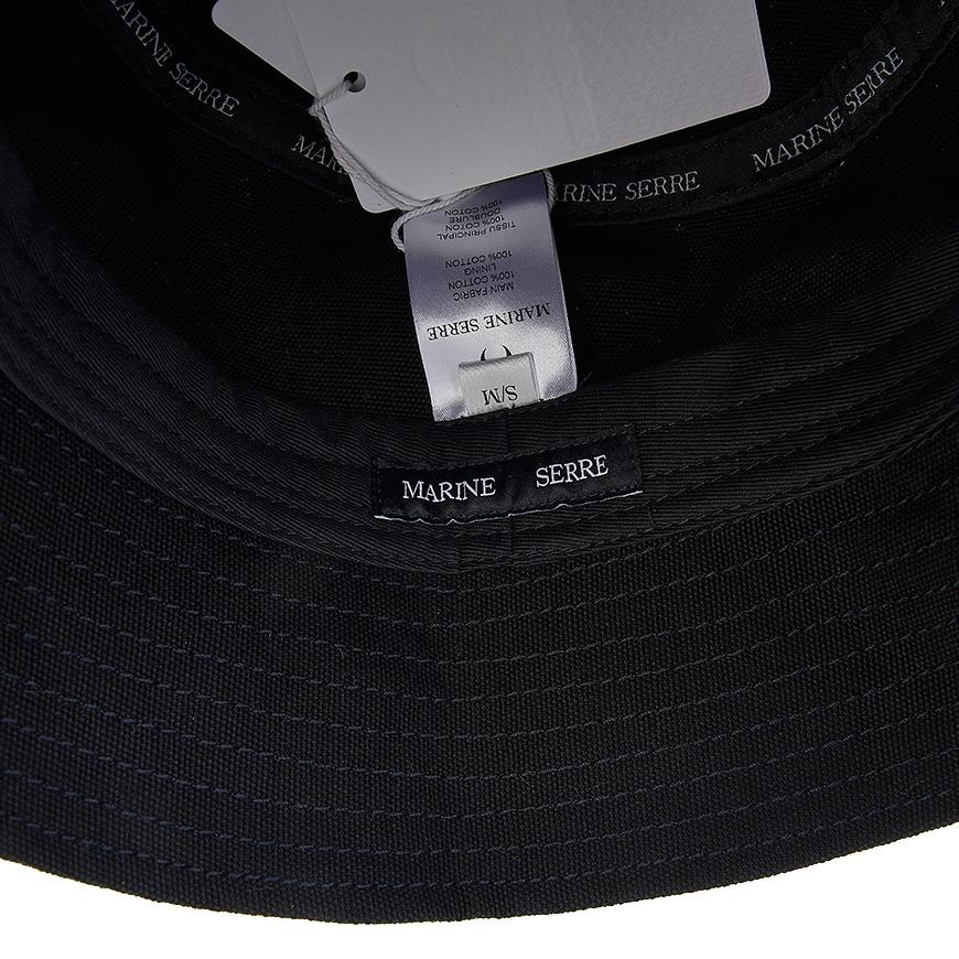 Marine Serre Logo Embroidered Bucket Hat Black Unisex UHG030 BK99
