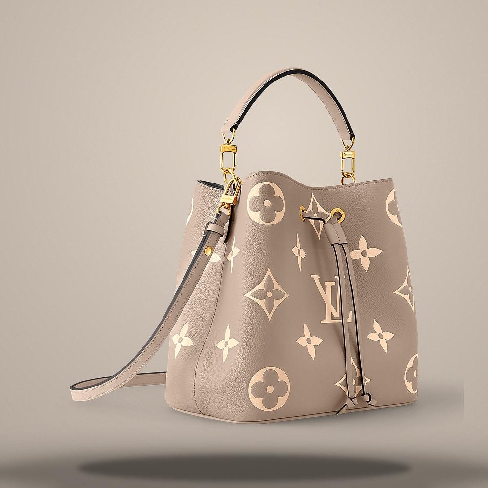 Louis Vuitton NeoNoe MM Tourterelle Gray Cream Shoulder Bag