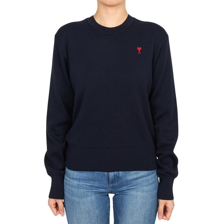 AMI Women’s Wool Crewneck Knit Sweater FKS826 001 414