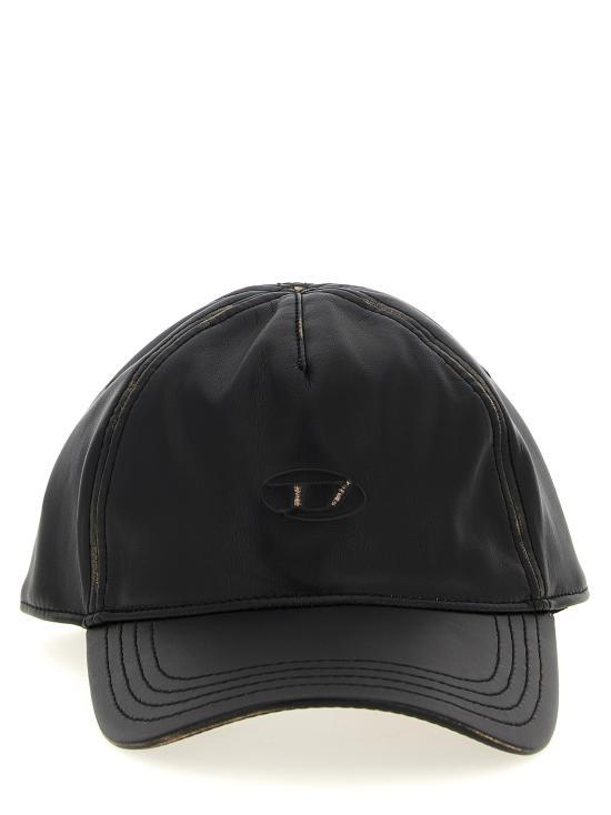 DIESEL Black Cotton Logo Baseball Cap for Women A194490LHBE900 BLACK DOM
