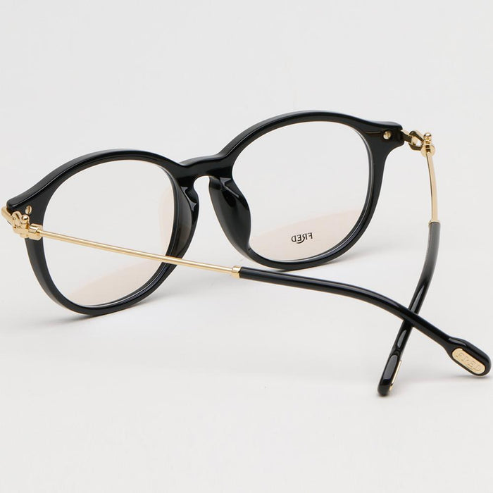 FRED Black Acetate Asian Fit Eyeglass Frames Unisex