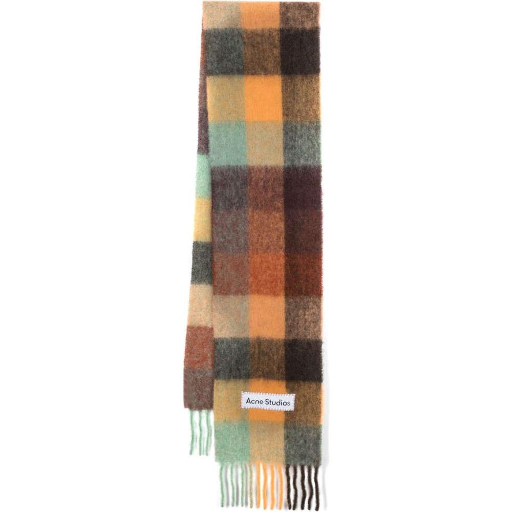 Acne Studios Brown Check Wool Mohair Scarf