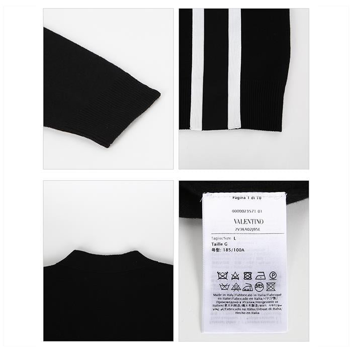VALENTINO Crest Cardigan Black Men’s Knit Sweater