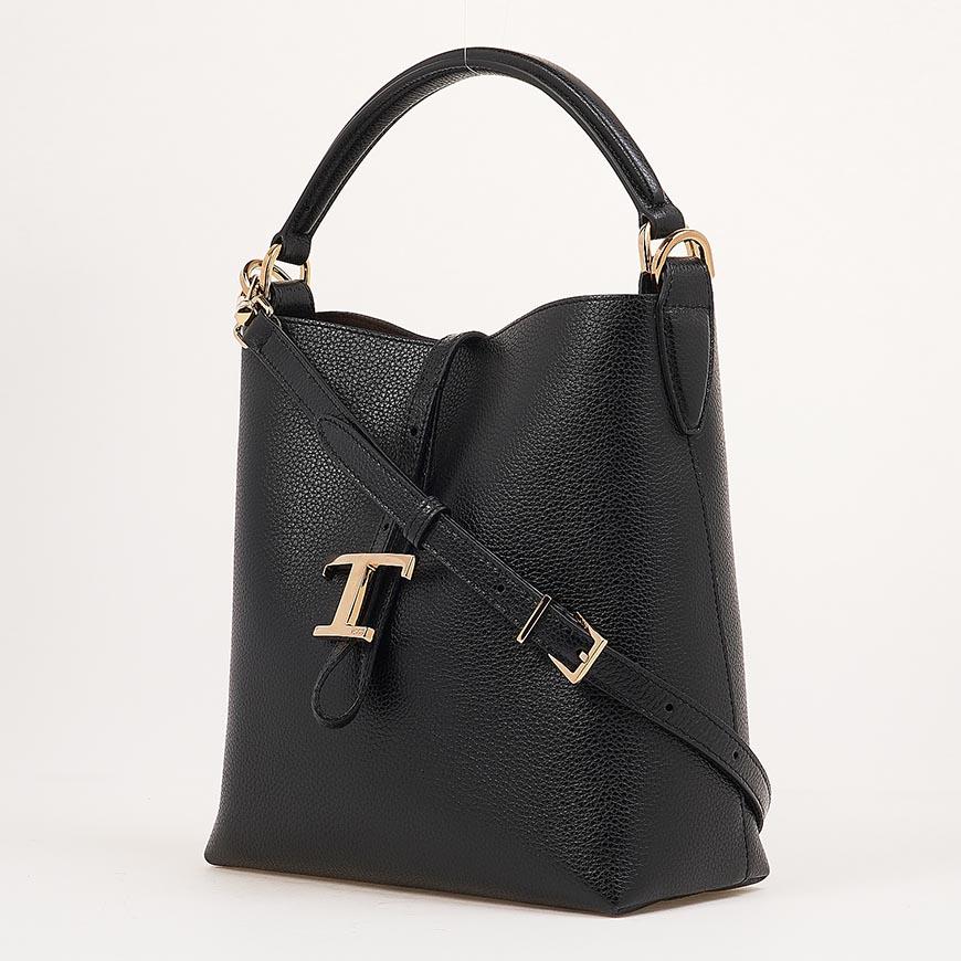 Tods T Timeless Mini Bucket Bag Black Leather Shoulder Bag Women