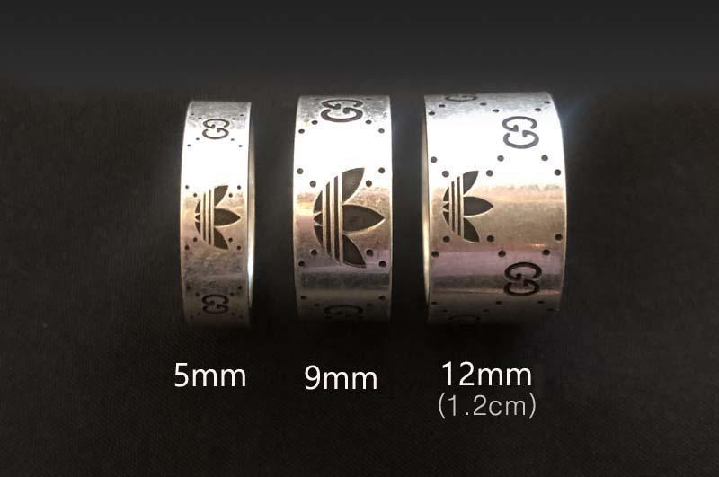 GUCCI adidas Collaboration Sterling Silver 925 Unisex Ring 702764 702766 702768