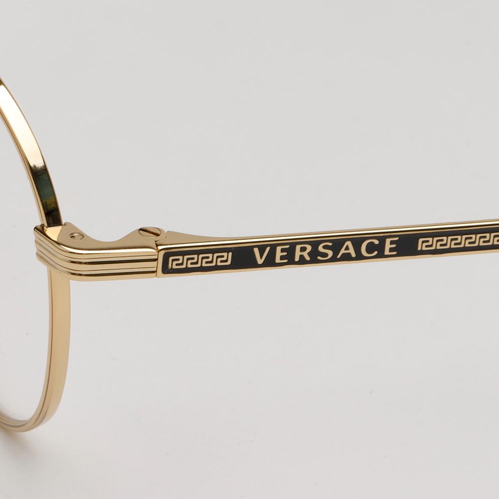 Versace Round Metal Gold Frame Eyeglasses Unisex Accessories VE1279 1002