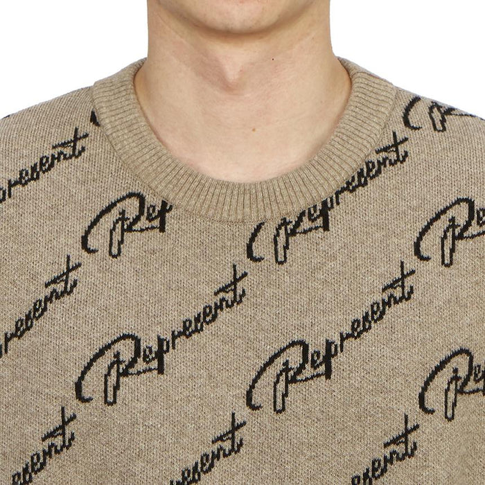 REPRESENT Hazel Round Neck Knit Sweater for Men