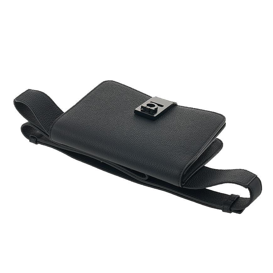Ferragamo Men's Gancini Buckle Belt Bag 24 1313 NERO CALF 0763940