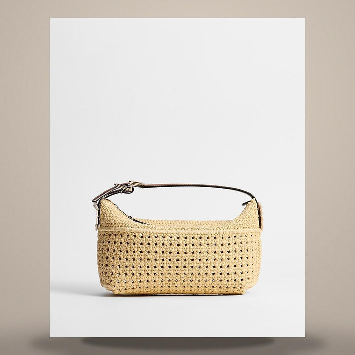DIOR Dioriviera Nomad Pouch Natural Raffia-Effect Woven Technical S2424OIKT M78E