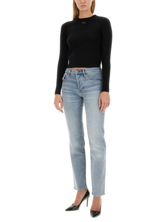 DIESEL Black Round Neck Sweater Knitted Pullover for Wo A130130GEAY9XX BLACK DOM