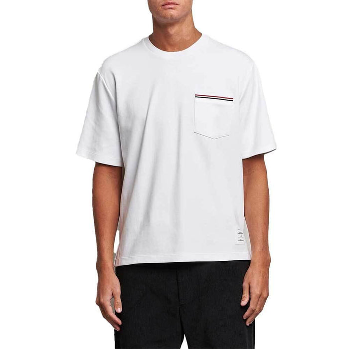 THOM BROWNE Oversized Short Sleeve Pocket T-Shirt White Men
