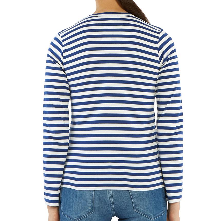 Comme des Garcons Women's Striped Long Sleeve T-Shirt Red Heart Pa AZ T163 051 2