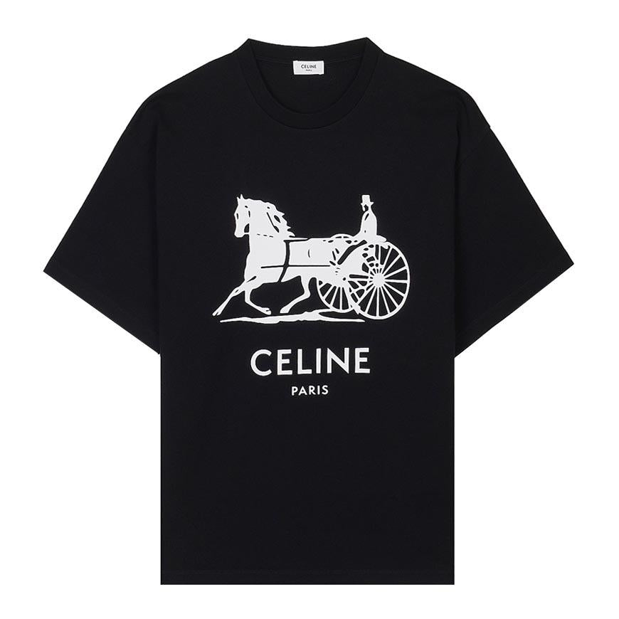 CELINE Men’s Cotton Jersey Logo T-Shirt