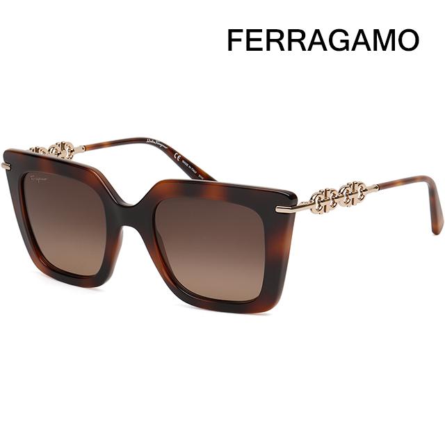 Ferragamo Havana Oversized Acetate Square Sunglasses Unisex SF1041S 238