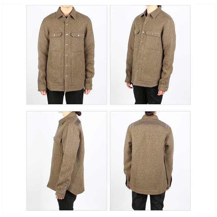 Rick Owens Long Sleeve Felt Overshirt Jacket