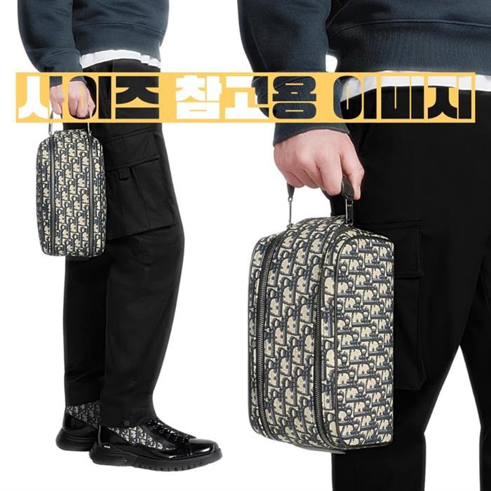 DIOR Toiletry Bag Crossbody Black Leather Men's Crossbody Bag 2ESCA494YKY H03E