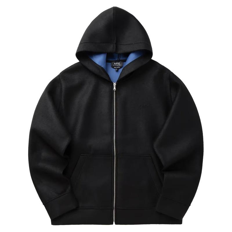 A.P.C. Alvin Men’s Hooded Zip-Up Jacket Black