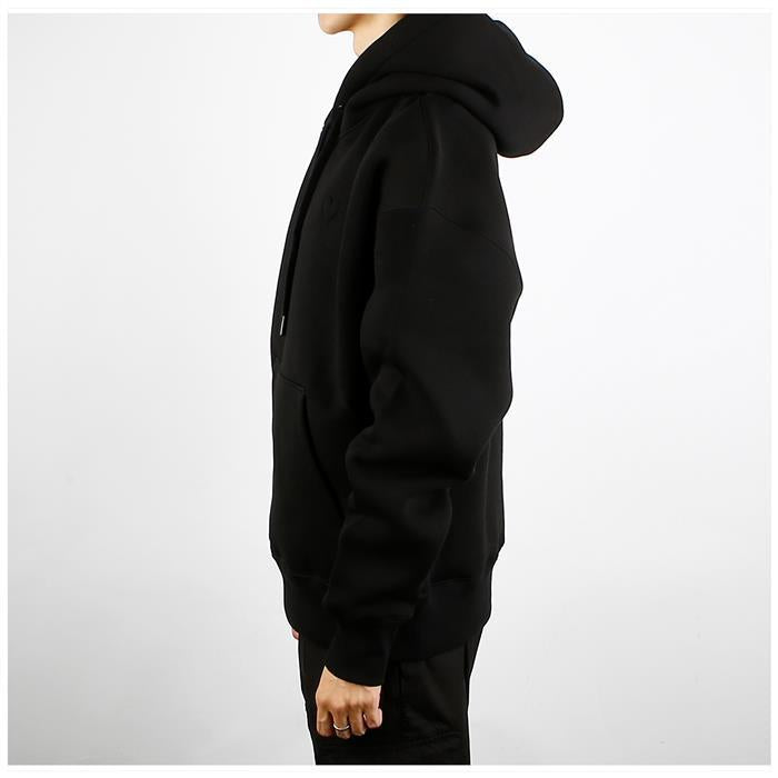 AMI Embossed Heart Logo Hoodie Black Men's Pullover Sweatshirt
