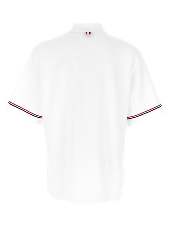 THOM BROWNE Cotton Rugby Polo Shirt White Men’s