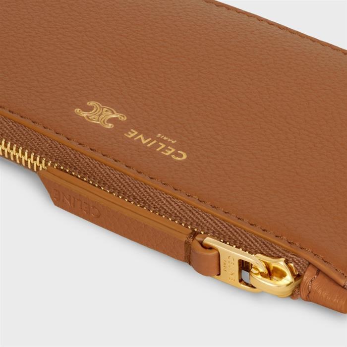 CELINE Long Zip Card Holder Supple Grained Calfskin GHD1