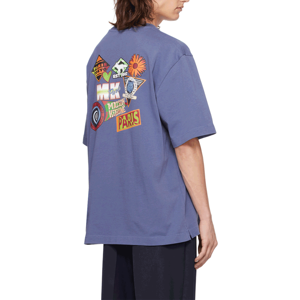 Maison Kitsune Surf Collage Graphic Short Sleeve T-Shirt Men MM00116 KJ0119 P433