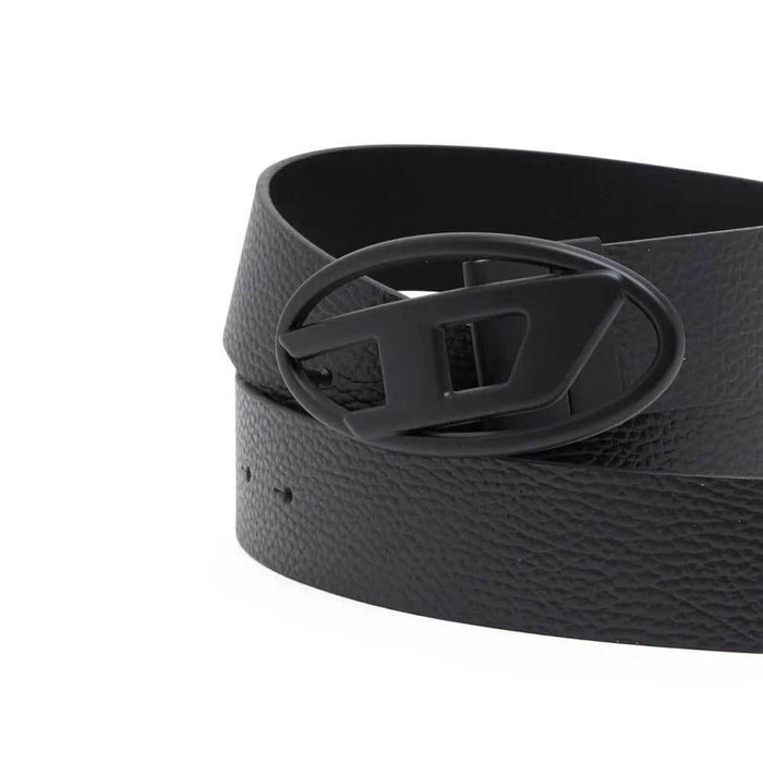 DIESEL Black Leather Reversible Men's Belt