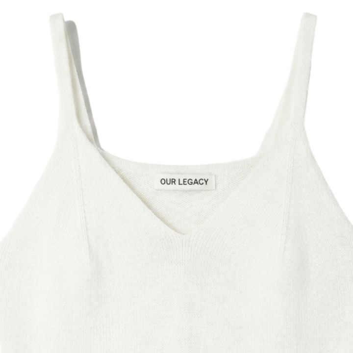 OUR LEGACY White Cotton Knitted Singlet Tank Top Women
