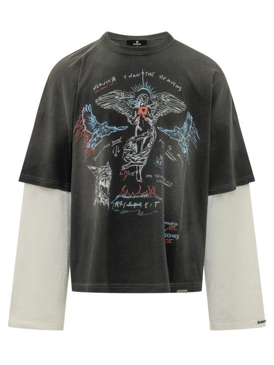 REPRESENT Washed Black Long Sleeve T-Shirt Sweatshirt