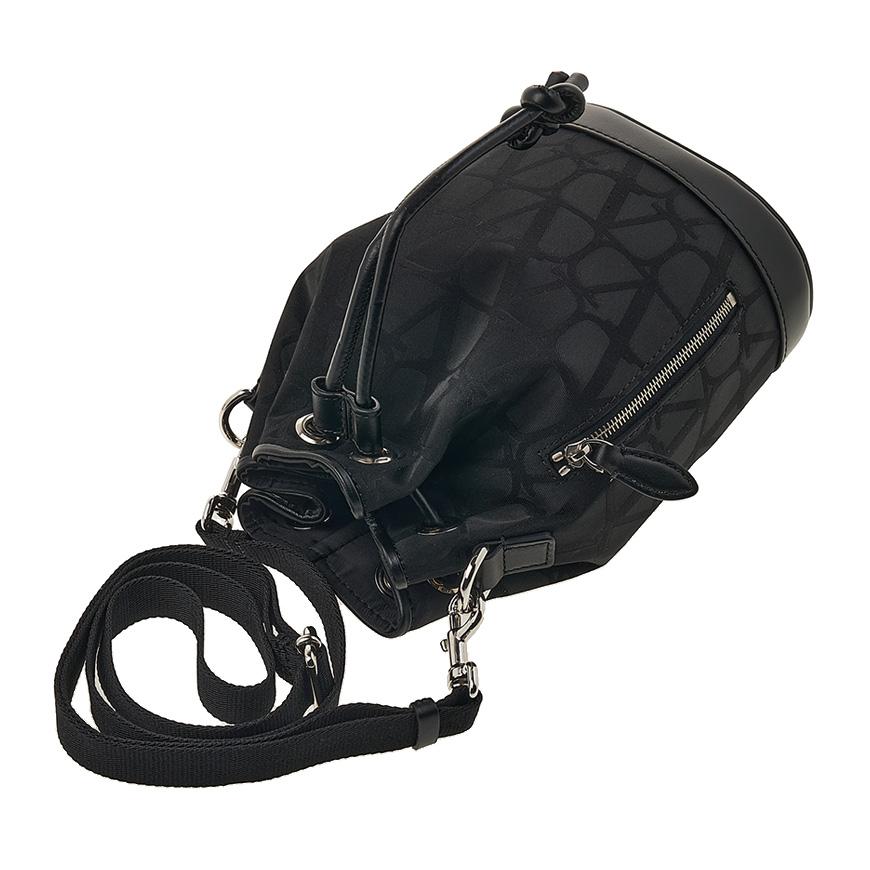VALENTINO Garavani V Logo Jacquard Mini Shoulder Bag Black