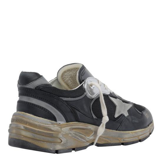 GOLDEN GOOSE Black Silver Leather Sneakers for Men