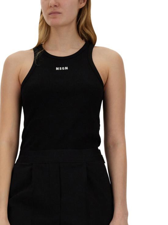 MSGM Sleeveless T-Shirt 3641MDT8224710899 BLACK DOM